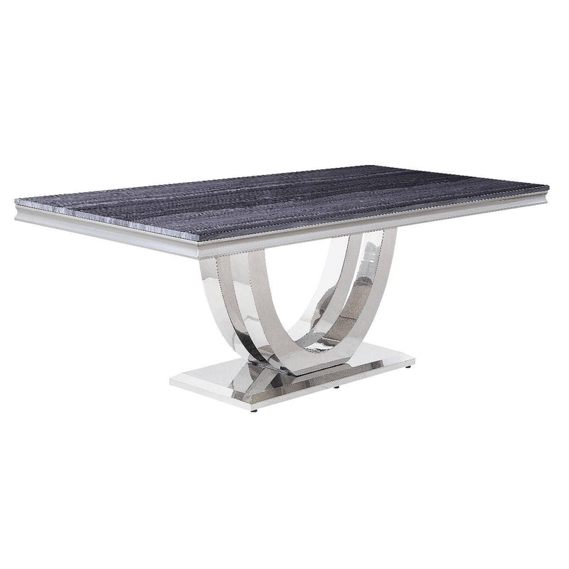 Calgary Furniture Emporium Cambrie Dining Table with Faux Marble Top and Pedestal Base DN00221 IMAGE 1