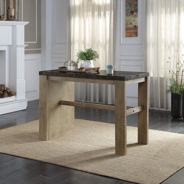 Calgary Furniture Emporium Charnell Counter Height Dining Table with Marble Top and Trestle Base DN00551 IMAGE 1