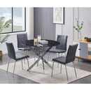 IFDC Round Dining Table with Glass Top and Pedestal Base T 1446 IMAGE 4