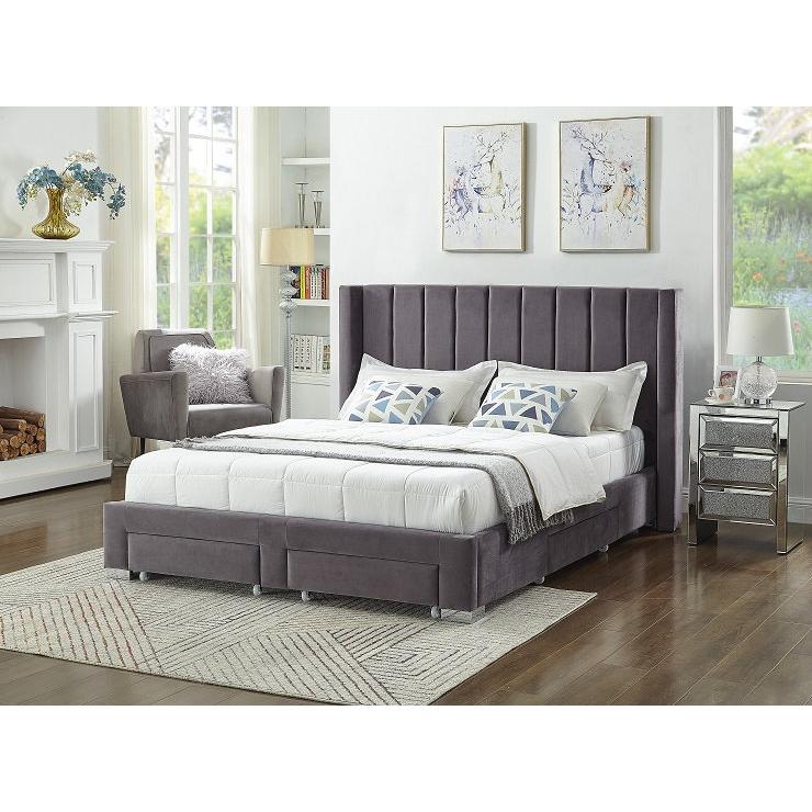 IFDC King Upholstered Platform Bed with Storage IF 5310 - 78 IMAGE 1