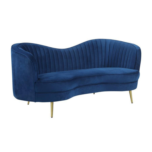 Coaster Furniture Sophia 506862 Upholstered Channel Tufted Loveseat - Blue IMAGE 1