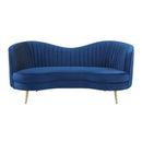 Coaster Furniture Sophia 506862 Upholstered Channel Tufted Loveseat - Blue IMAGE 2