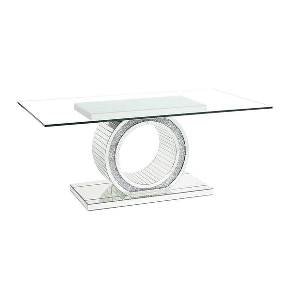 Calgary Furniture Emporium Noralie Dining Table with Glass Top and Pedestal Base DN00720 IMAGE 1