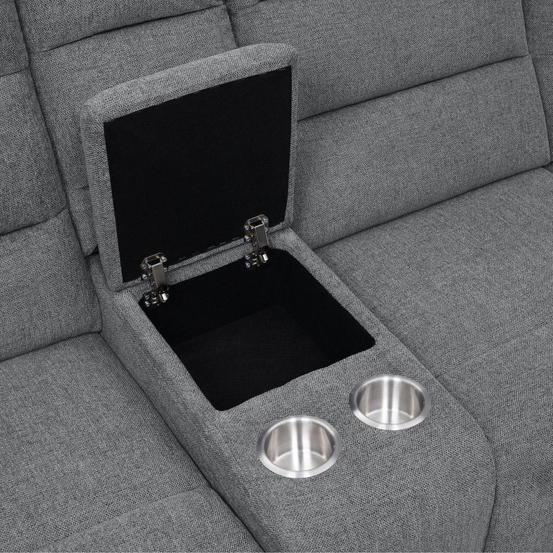 Coaster Furniture David 609620 Upholstered Reclining Sectional Sofa - Smoke IMAGE 11