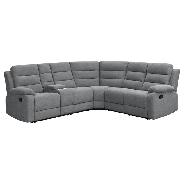 Coaster Furniture David 609620 Upholstered Reclining Sectional Sofa - Smoke IMAGE 1