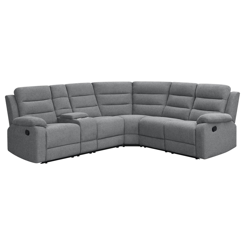 Coaster Furniture David 609620 Upholstered Reclining Sectional Sofa - Smoke IMAGE 1