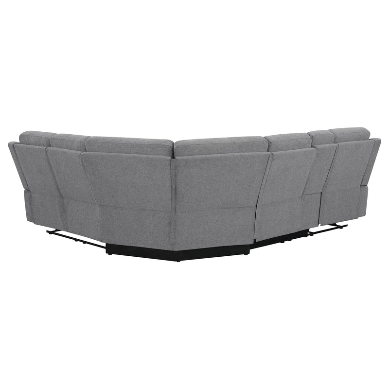 Coaster Furniture David 609620 Upholstered Reclining Sectional Sofa - Smoke IMAGE 3