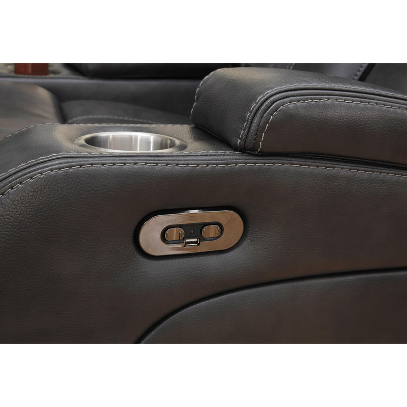  Signature Design by Ashley Turbulance 8500118C Power Reclining Loveseat w/ Console and ADJ Headrest IMAGE 8