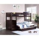 IFDC B 1890 Twin/Full Bunk Bed with Drawers and Trundle - Espresso IMAGE 1