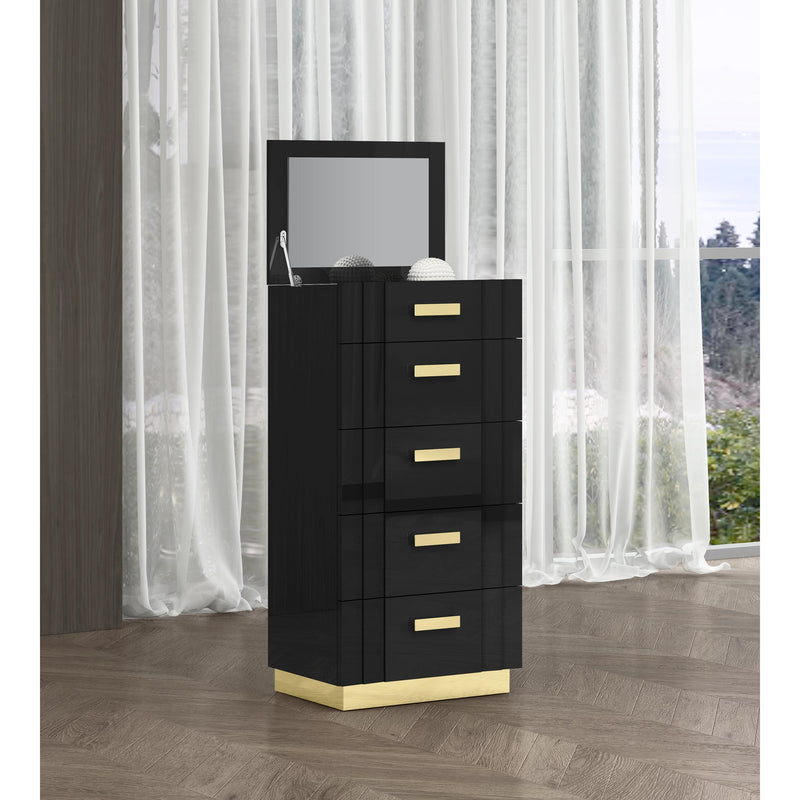 Calgary Furniture Emporium Glamour 5-Drawer Chest SB809-CH IMAGE 2