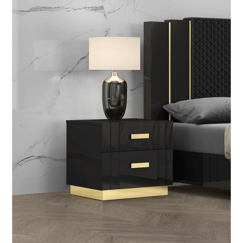 Calgary Furniture Emporium Glamour 2-Drawer Nightstand SB809-NS IMAGE 1