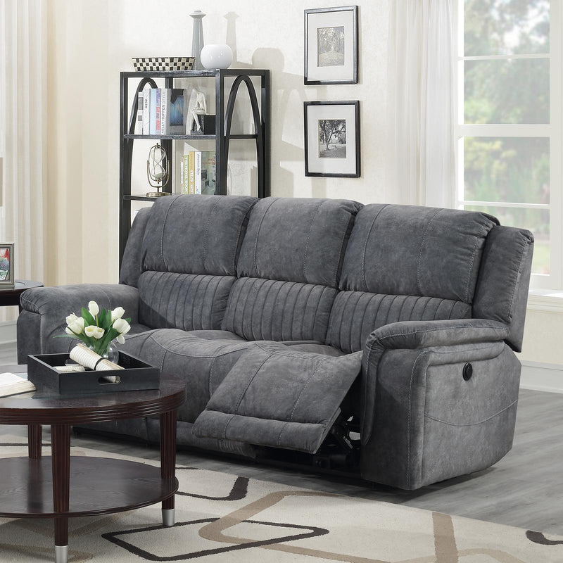 Calgary Furniture Emporium Washington Power Reclining Fabric Sofa 6129 S GR IMAGE 1