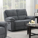 Calgary Furniture Emporium Reclining Fabric Loveseat 5587 L GR IMAGE 1