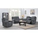 Calgary Furniture Emporium Reclining Fabric Loveseat 5587 L GR IMAGE 2
