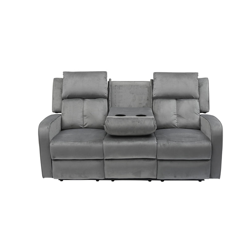Calgary Furniture Emporium Hillsdale Reclining Fabric Sofa 7712 S GR IMAGE 1