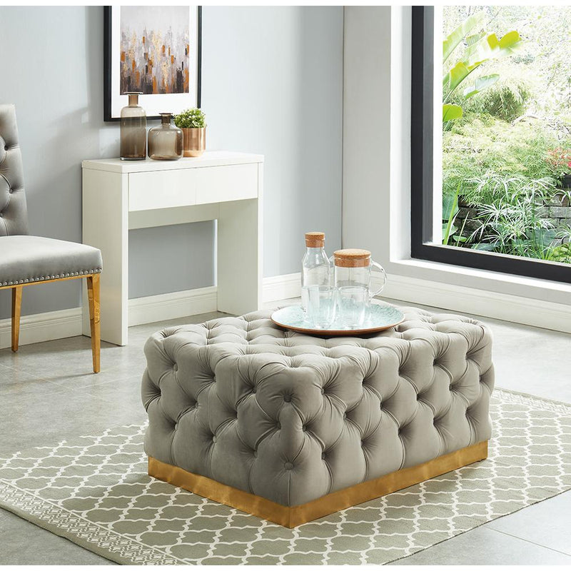 Calgary Furniture Emporium Portia Fabric Storage Ottoman 2838-GR IMAGE 2