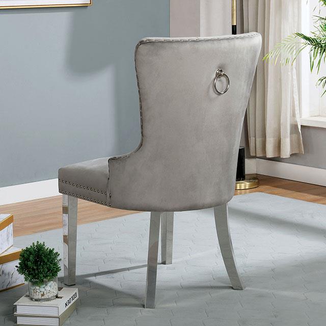 Furniture of America Jewett CM-AC261GY-2PK Wingback Chair (2/CTN) IMAGE 2
