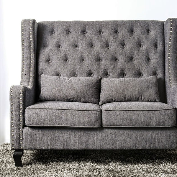 Furniture of America Alicante CM-BN6449GY-PK-VN Love Seat Bench, Gray IMAGE 1