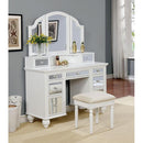 Furniture of America Tracy CM-DK6162WH Vanity w/ Stool IMAGE 1