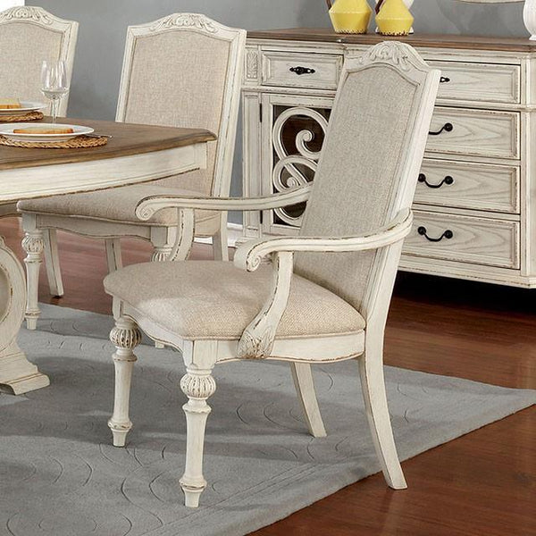Furniture of America Arcadia CM3150WH-AC-2PK Arm Chair IMAGE 1