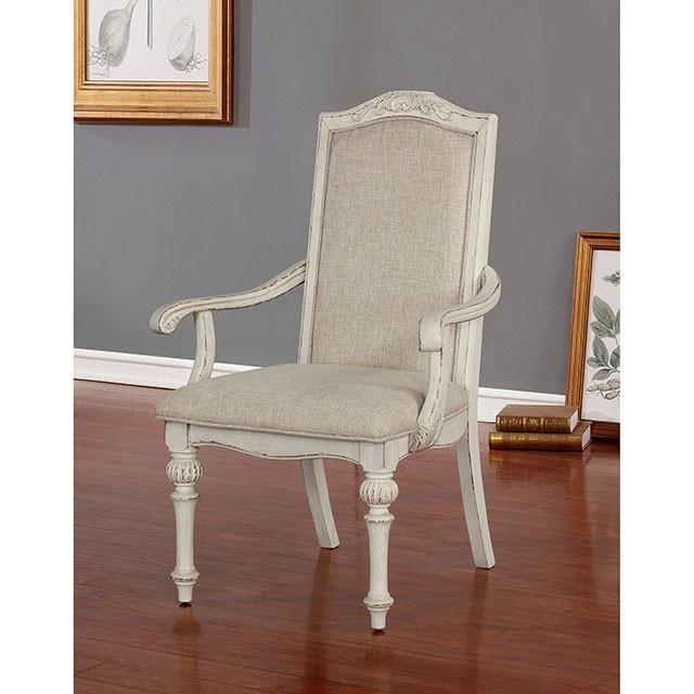 Furniture of America Arcadia CM3150WH-AC-2PK Arm Chair IMAGE 2