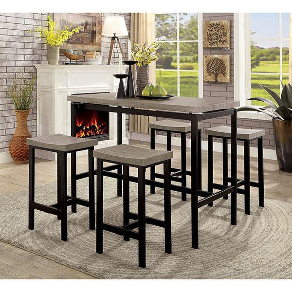 Furniture of America Vilvoorde CM3454PT-5PK 5 Pc. Counter Ht. Table Set IMAGE 1