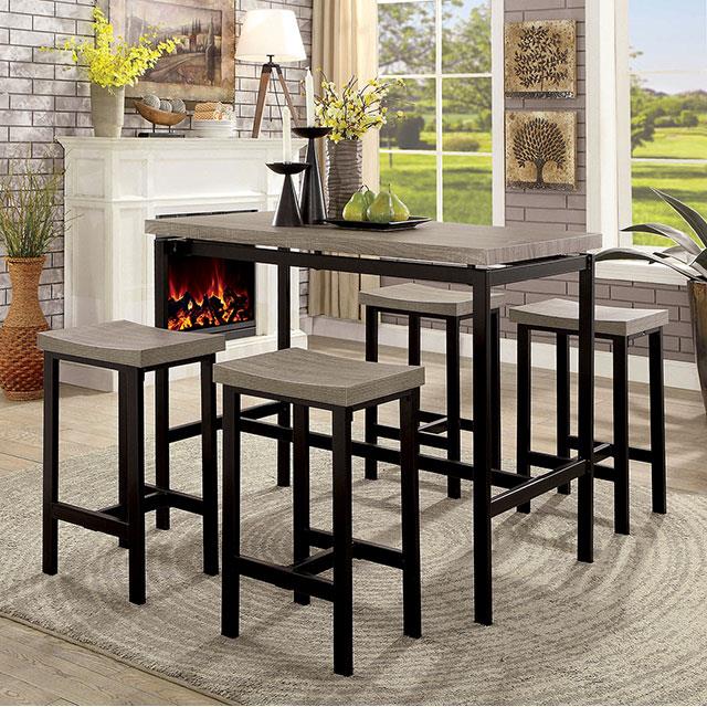 Furniture of America Vilvoorde CM3454PT-5PK 5 Pc. Counter Ht. Table Set IMAGE 3