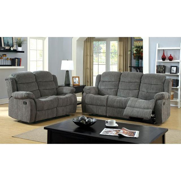 Furniture of America Millville CM6173GY-LV Motion Love Seat IMAGE 1