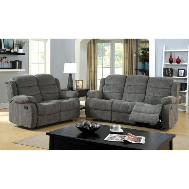 Furniture of America Millville CM6173GY-LV Motion Love Seat IMAGE 1