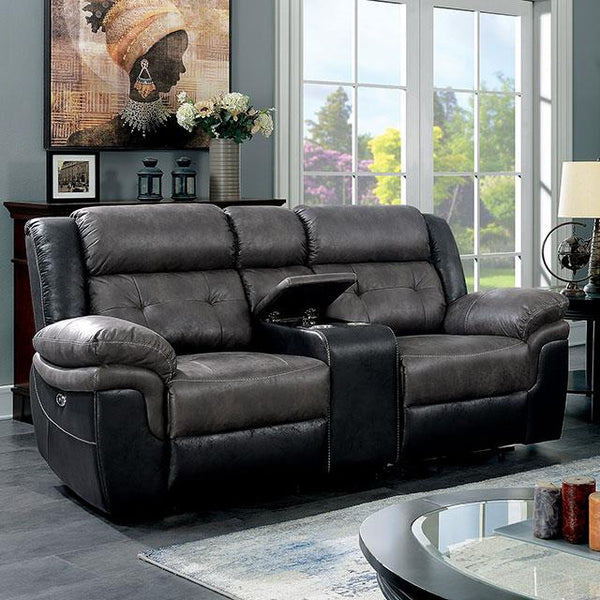 Furniture of America Brookdale CM6217GY-LV Power Loveseat IMAGE 1