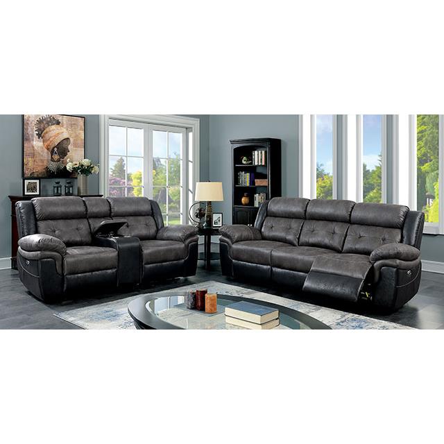 Furniture of America Brookdale CM6217GY-LV Power Loveseat IMAGE 2