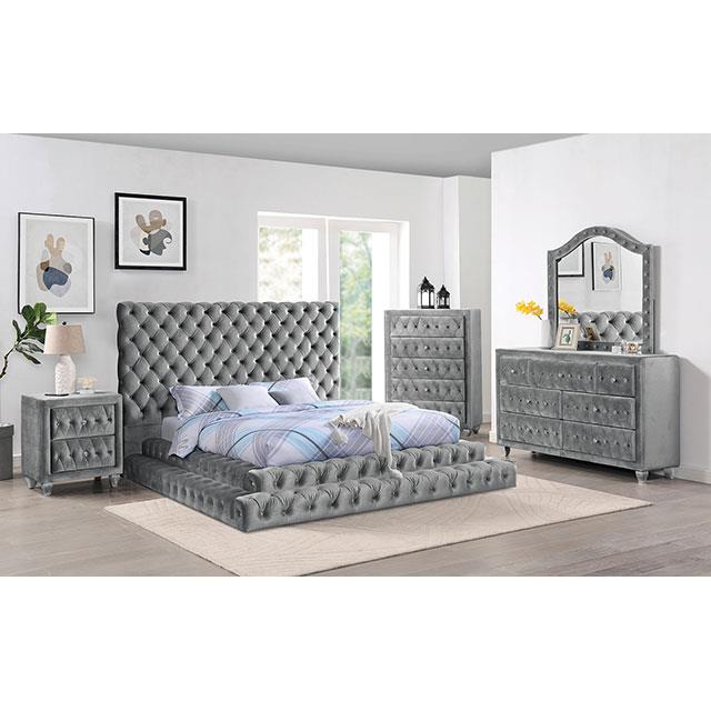  Furniture of America Stefania CM7227GY-Q-BED Queen Bed IMAGE 2