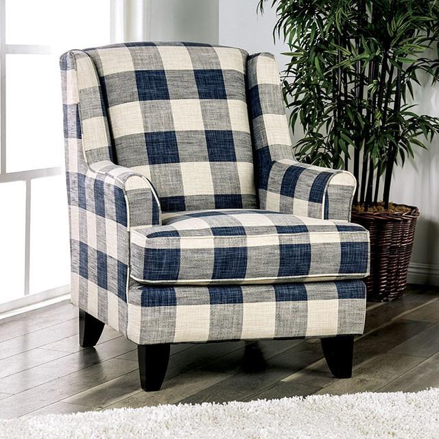 Furniture of America Nash SM8101-CH-SQ Checkered Chair IMAGE 1
