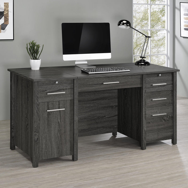Coaster Furniture Dylan 801576 60-inch 4-Drawer Lift Top Office Desk - Weathered Grey IMAGE 11
