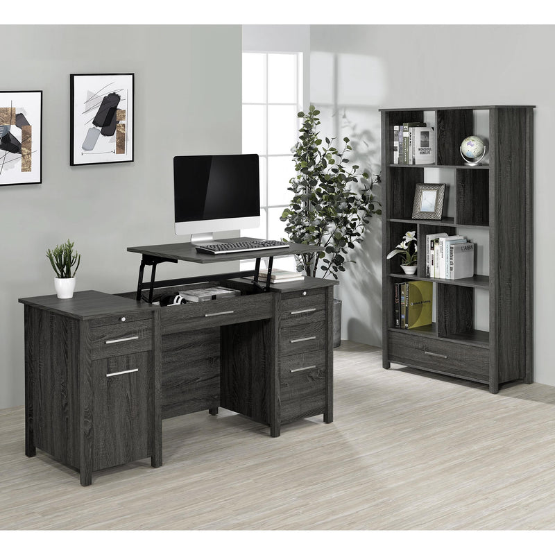 Coaster Furniture Dylan 801576 60-inch 4-Drawer Lift Top Office Desk - Weathered Grey IMAGE 12
