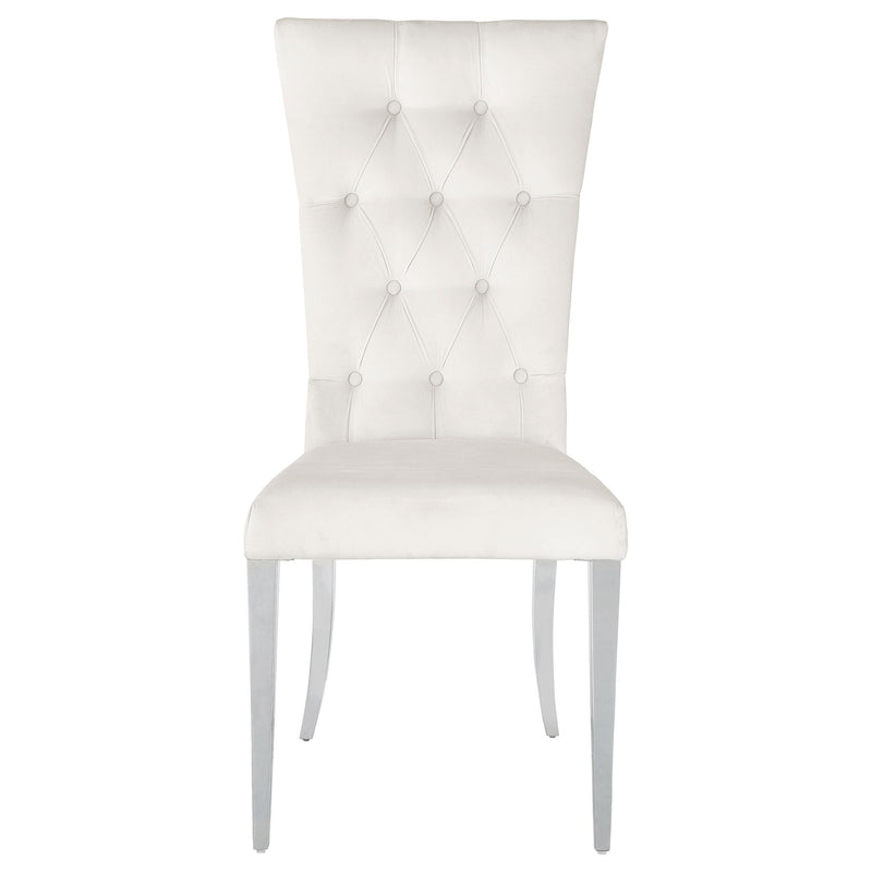 Coaster Furniture Kerwin 111102 Velvet Upholstered Dining Side Chair - White IMAGE 2