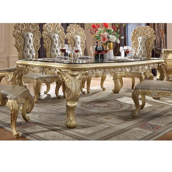 Calgary Furniture Emporium Cabriole Dining Table with Glass Top DN01482 IMAGE 1