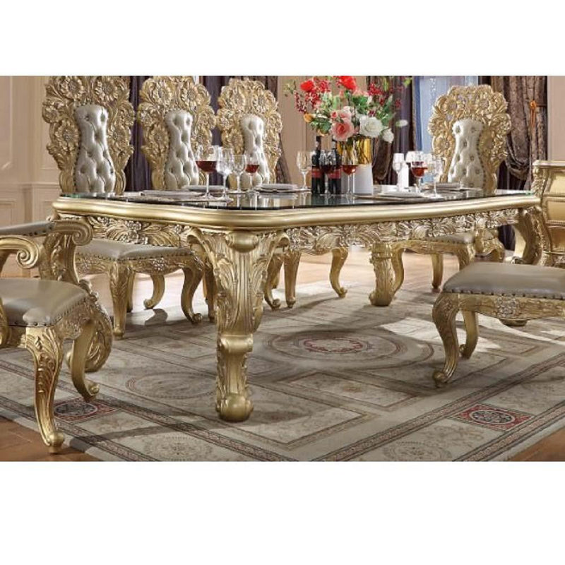 Calgary Furniture Emporium Cabriole Dining Table with Glass Top DN01482 IMAGE 1