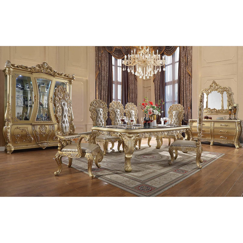 Calgary Furniture Emporium Cabriole Dining Table with Glass Top DN01482 IMAGE 3
