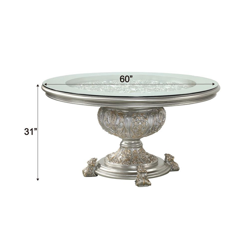 Calgary Furniture Emporium Round Sandoval Dining Table with Glass Top and Pedestal Base DN01493 IMAGE 4