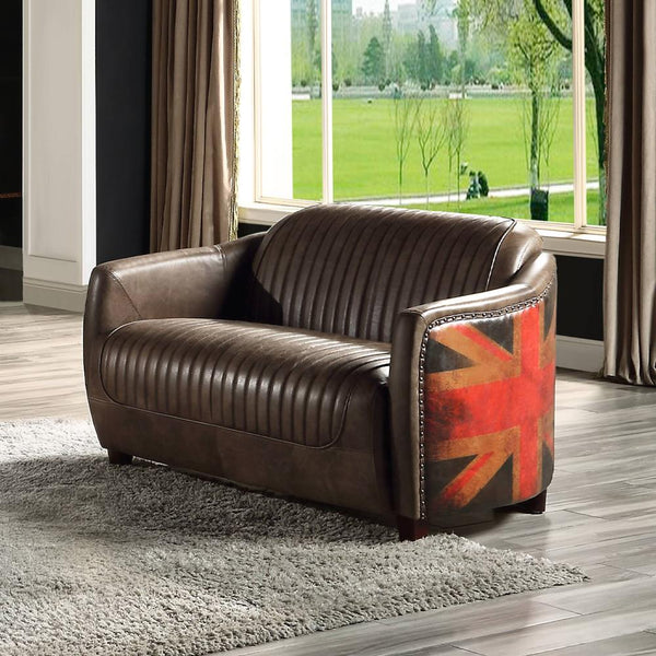 Calgary Furniture Emporium Brancaster Stationary Leather Loveseat LV01810 IMAGE 1