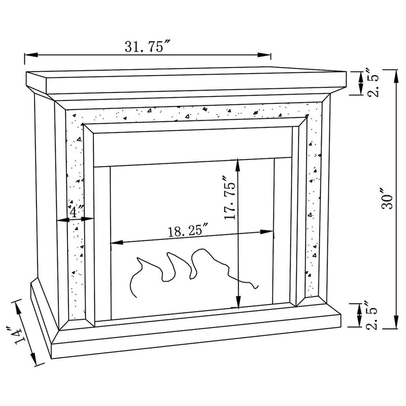 Coaster Furniture Lorelai 991047 Mirrored Freestanding Electric Fireplace - Silver IMAGE 11