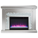 Coaster Furniture Gilmore 991048 Mirrored Freestanding Electric Fireplace - Silver IMAGE 4