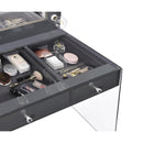 Coaster Furniture Afshan 935923 3-Drawer Vanity Set with Lighting - Grey High Gloss IMAGE 4