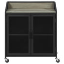 Coaster Furniture Arlette 183476 2-door Mobile Home Bar Wine Cabinet - Sandy Black IMAGE 3