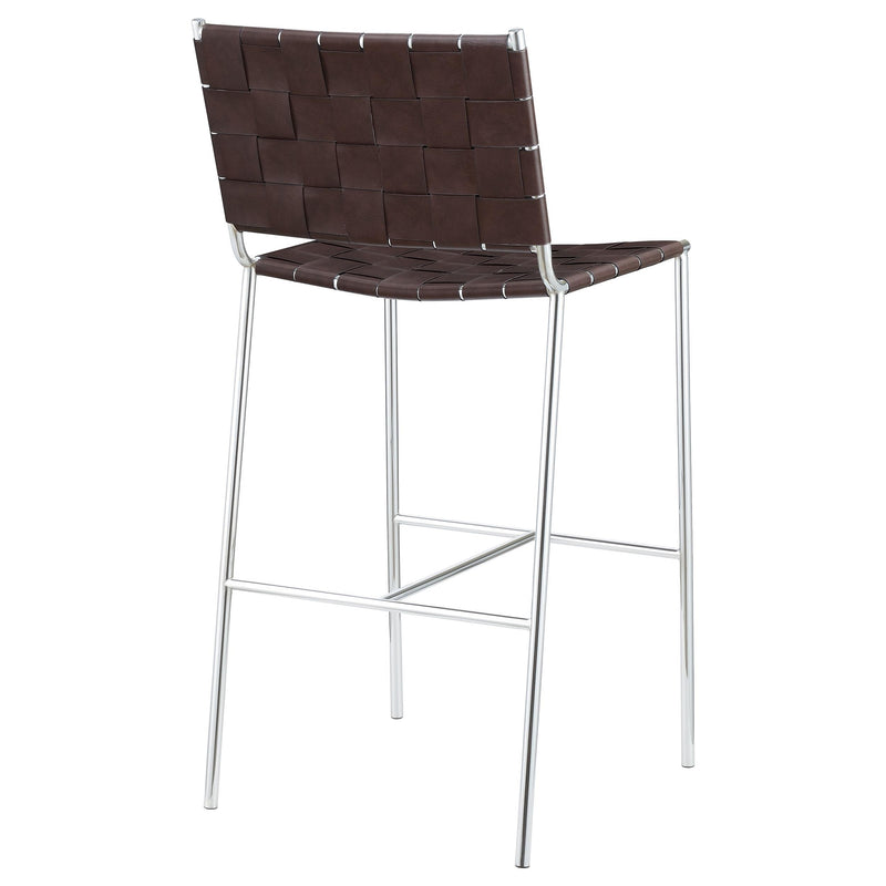 Coaster Furniture Adelaide 183584 Upholstered Pub Height Bar Stool - Brown and Chrome IMAGE 6