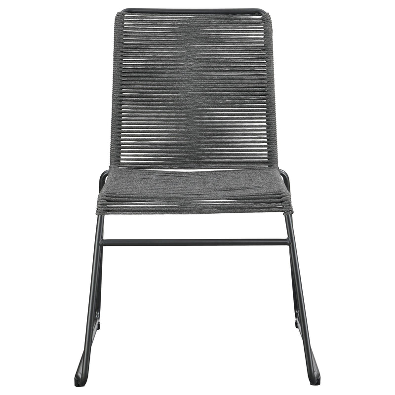 Coaster Furniture Jerome 192062 Woven Rope Stackable Side Chair - Charcoal IMAGE 2