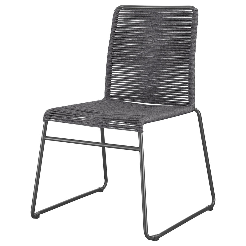 Coaster Furniture Jerome 192062 Woven Rope Stackable Side Chair - Charcoal IMAGE 3