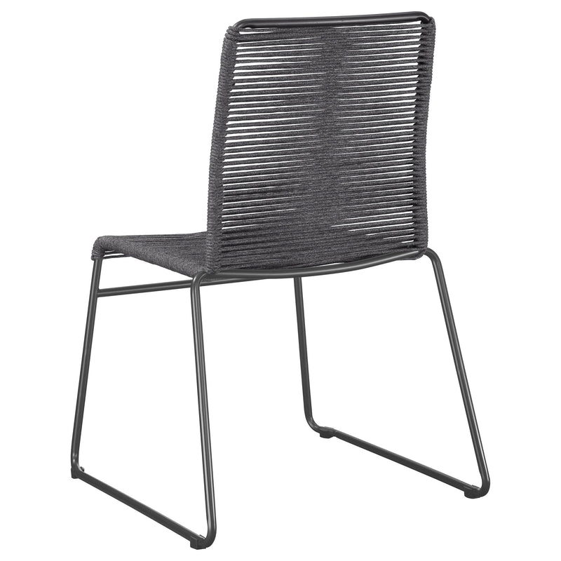 Coaster Furniture Jerome 192062 Woven Rope Stackable Side Chair - Charcoal IMAGE 5