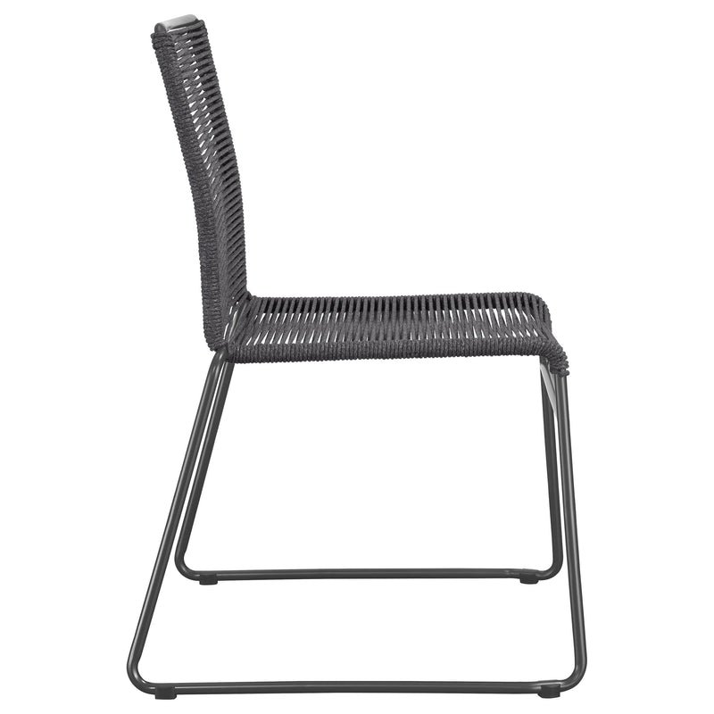 Coaster Furniture Jerome 192062 Woven Rope Stackable Side Chair - Charcoal IMAGE 7